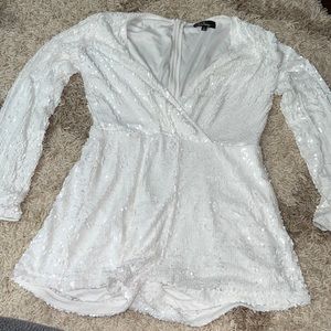 Lulus white sequin romper